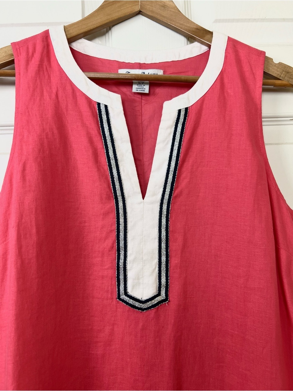 Tommy Bahama Dress Midi Coral Beach 100% Linen Cotton - Picture 4 of 6